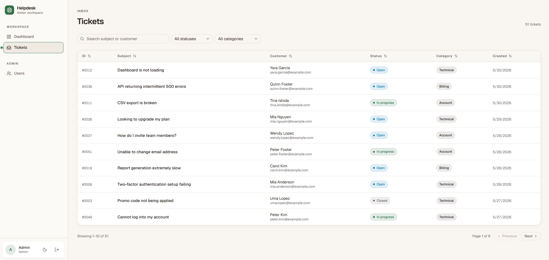 AI Helpdesk screenshot
